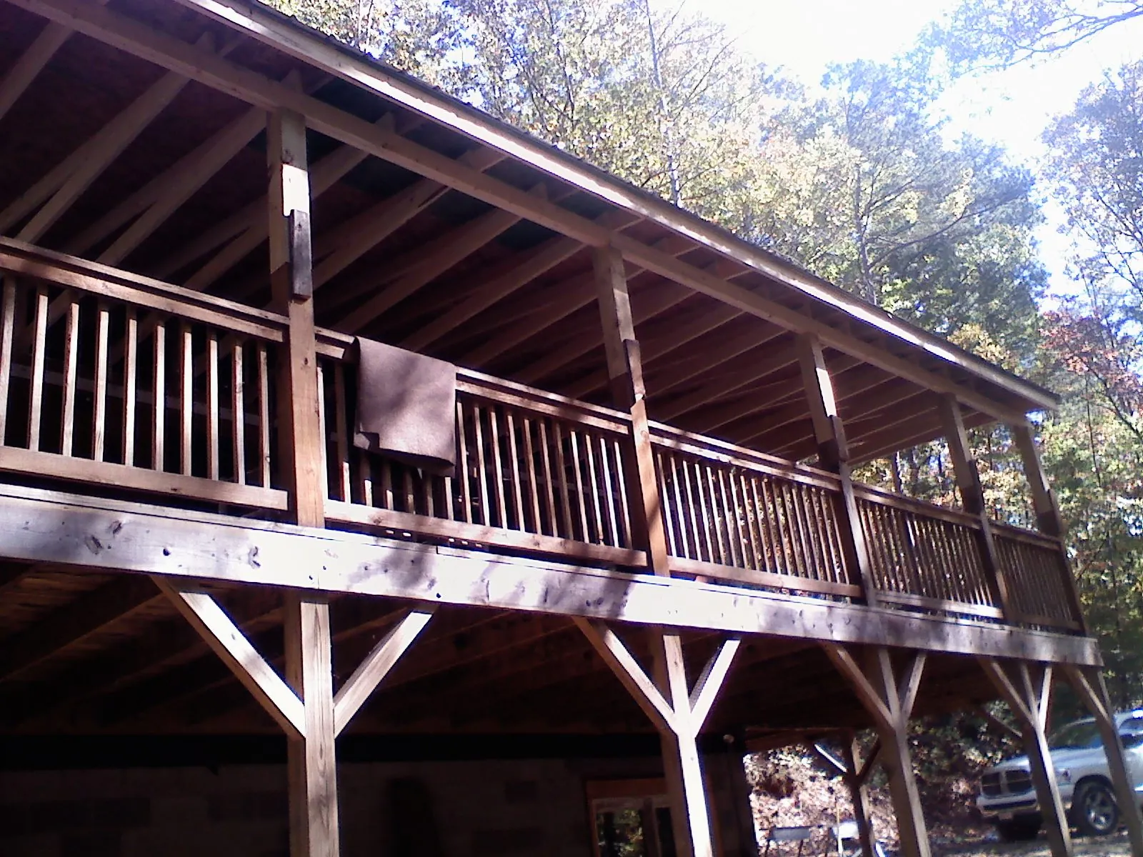 Timber framing under a new elevated porch and deck — Roof Leak Repair in Tuscarora by Roofing Brothers